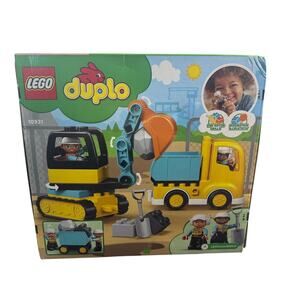 Duplo Truck and Tracked Excavator LEGO 10931 Unisex Kids Play Construction Toy
